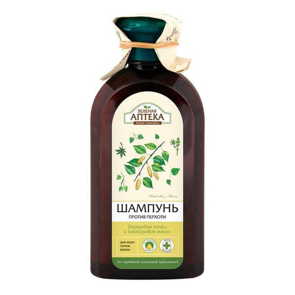  Dầu Gội Ngăn Ngừa Gàu Nụ Bạch Dương Và Dầu Thầu Dầu Zelenaya Apteka 350ml 