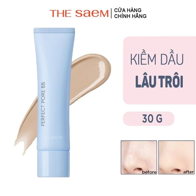 Kem Nền Kiềm Dầu, Che Phủ Mỏng Nhẹ, Lâu Trôi The Saem Saemmul Perfect Pore BB SPF30/PA++ 30g