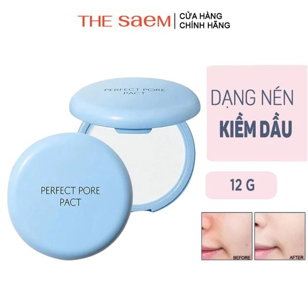 Phấn Phủ Dạng Nén Kiềm Dầu, Giúp Da Mịn Màng The Saem Saemmul Perfect Pore Pact 12g