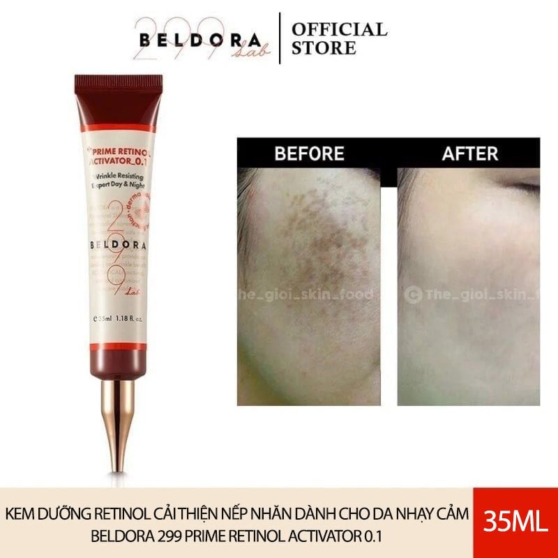 Kem Dưỡng Retinol Cải Thiện Nếp Nhăn Dành Cho Da Nhạy Cảm Beldora 299 Prime Retinol Activator 0.1 35ml