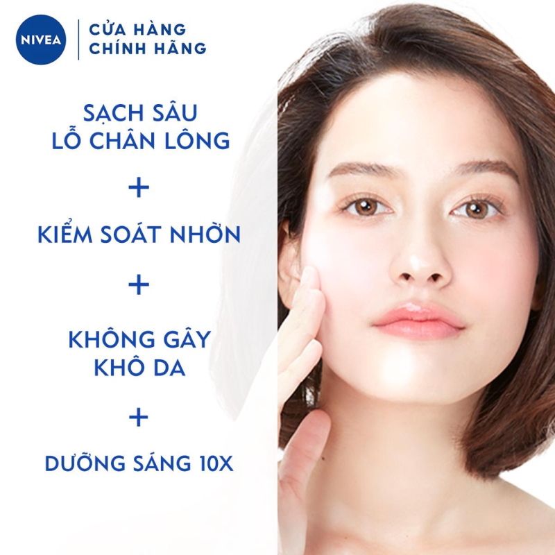 Sữa Rửa Mặt Hỗ Trợ Làm Sáng Da Nivea Pearl Bright Micro Bubbles Deep Clean Foam 100g