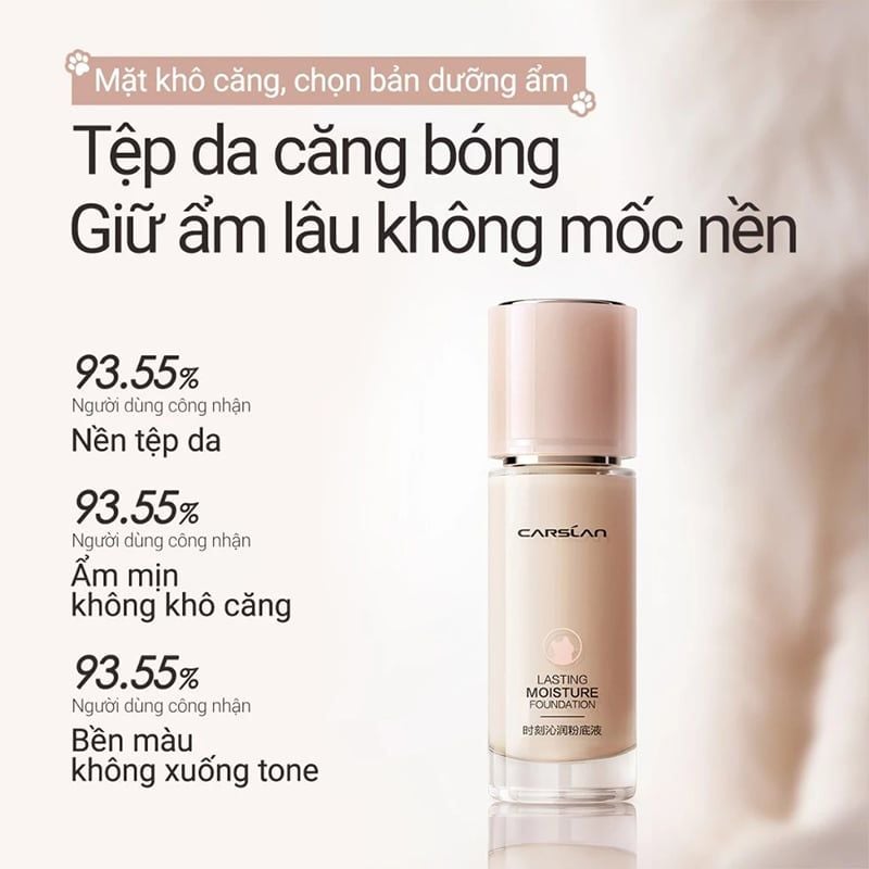 Kem Nền Carslan Dưỡng Ẩm, Kiềm Dầu Lâu Trôi Lasting Foundation 30g