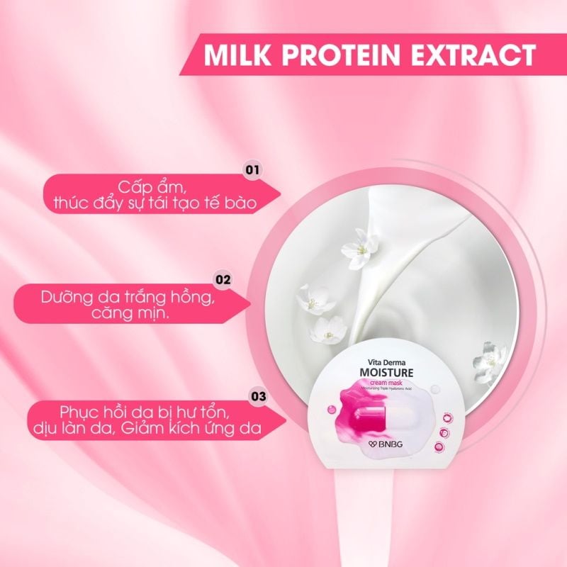 Mặt Nạ Kem BNBG Dưỡng Da Ẩm Mịn, Giúp Da Trắng Hồng Vita Derma Moisture Cream Mask 30ml