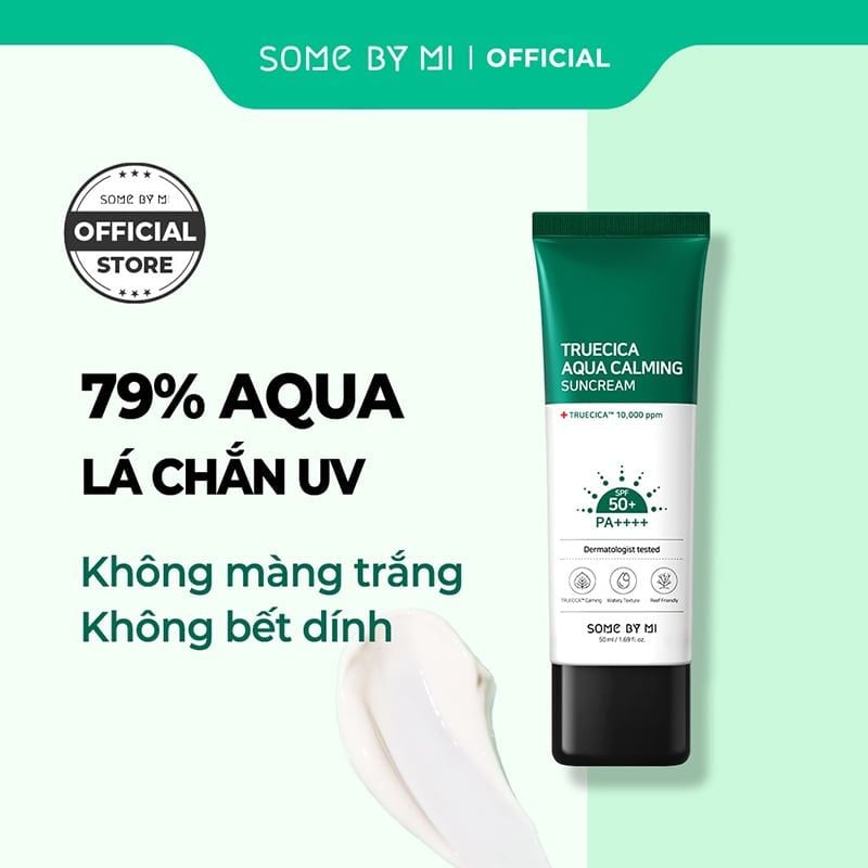 Kem Chống Nắng Aqua Cấp Ẩm, Làm Dịu Da Some By Mi Truecica Aqua Calming SunCream SPF50+ PA++++ 50ml