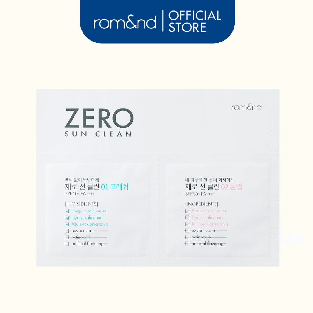 Kem Chống Nắng Romand Kiêm Kem Lót Bảo Vệ Da Hiệu Quả Zero Sun Clean SPF50+/PA++++ 50g