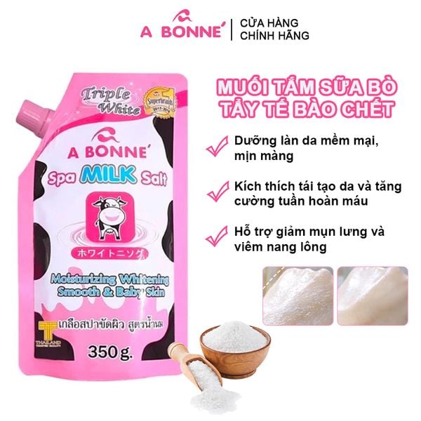  [Túi 350g] Muối Tắm Tẩy Tế Bào Chết Cơ Thể A Bonne Làm Sáng Da, Dưỡng Da Mịn Màng Spa Salt 