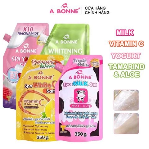 [Túi 350g] Muối Tắm Tẩy Tế Bào Chết Cơ Thể A Bonne Làm Sáng Da, Dưỡng Da Mịn Màng Spa Salt