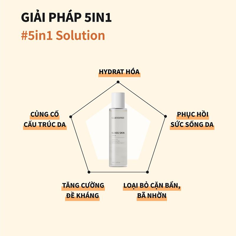 Nước Hoa Hồng Caryophy Hỗ Trợ Dưỡng Sáng Da Glass Skin Toner 120ml
