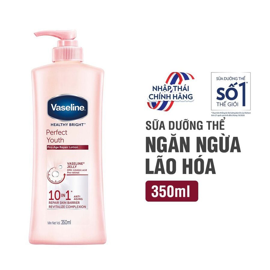Sữa Dưỡng Thể Body Vaseline Dưỡng Sáng Da, Dưỡng Ẩm Toàn Thân Healthy Bright