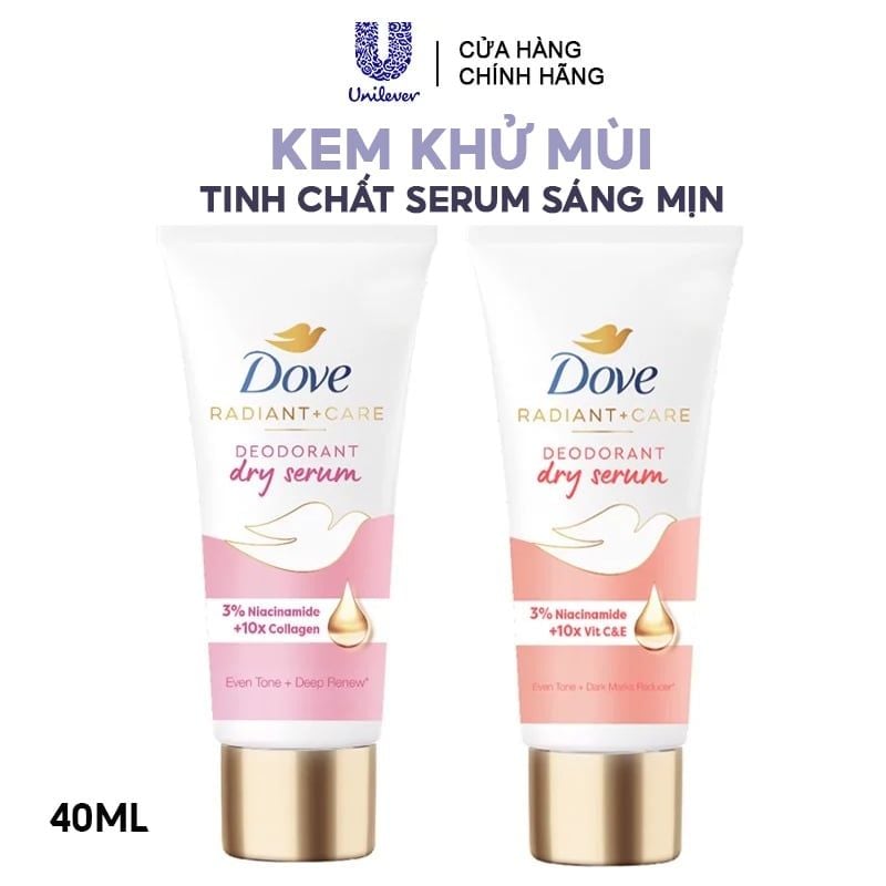 Kem Khử Mùi Tinh Chất Serum Sáng Mịn Dove Deodorant Dry Serum Collagen 40ml