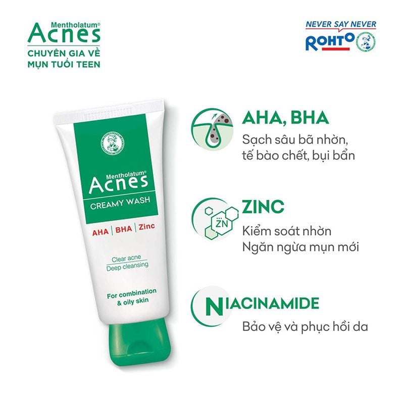 Sữa Rửa Mặt Acnes Ngừa Mụn Creamy Wash