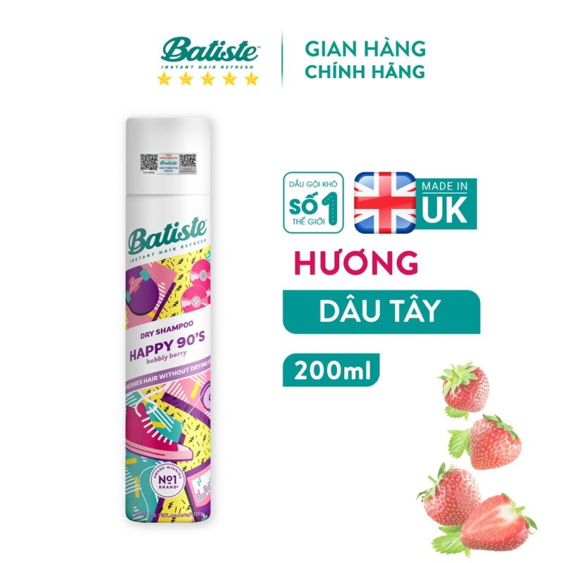 Dầu Gội Khô Giúp Làm Sạch, Tóc Bồng Bềnh Batiste Dry Shampoo 200ml