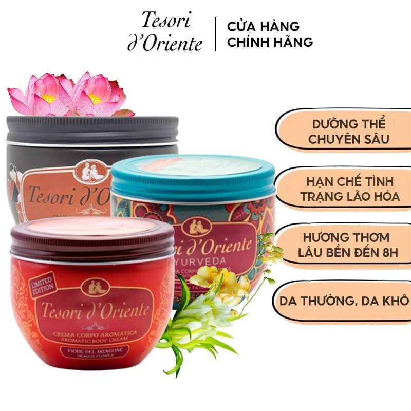 [300ml] Kem Dưỡng Thể Hương Nước Hoa Cấp Ẩm Chuyên Sâu Tesori D'Oriente Body Cream