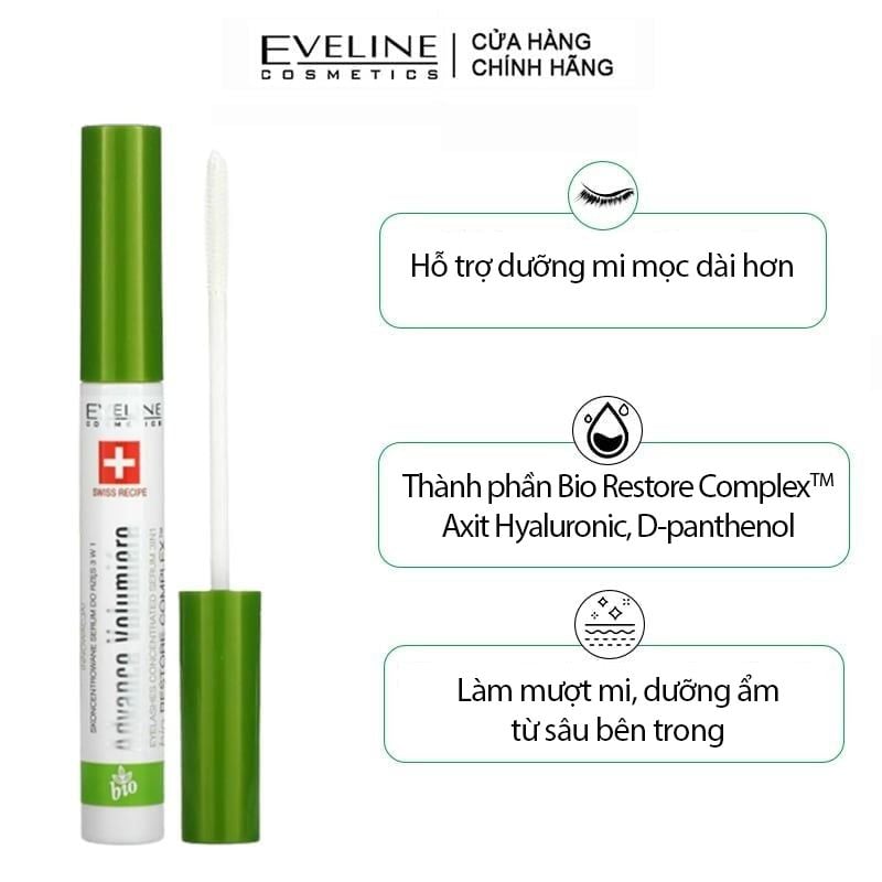 Serum Eveline Cosmetics Dưỡng Dài Mi, Cong Mi Tự Nhiên Advance Volumiere Eyelashes Concentrated 3in1 25g