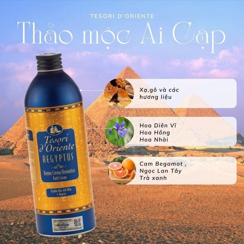 Sữa Tắm Tesori d'Oriente Hương Nước Hoa Ý Nhiều Mùi Aromatic Bath Cream