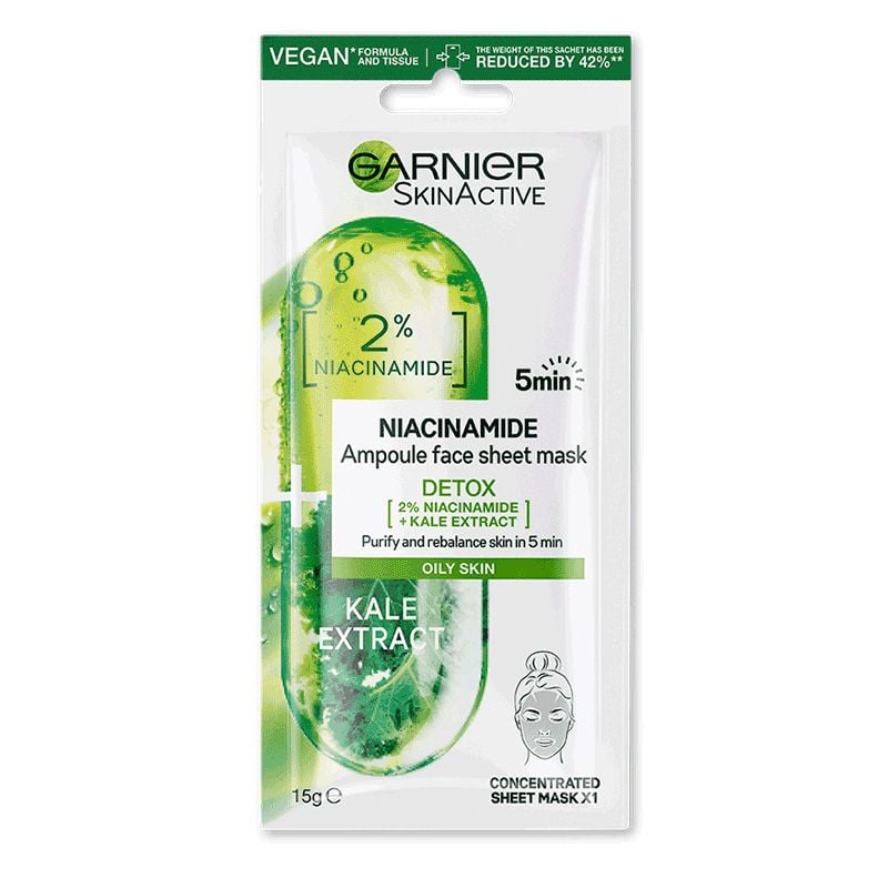 Mặt Nạ Tinh Chất Dưỡng Ẩm, Làm Sáng Da, Ngăn Ngừa Thâm Nám Garnier Skin Naturals Ampoule Mask - WATERMELON 15g