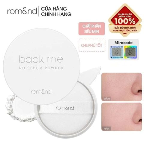 Phấn Phủ Romand Dạng Bột Che Phủ Tốt Giúp Da Mịn Màng Back Me No Sebum Powder 5g