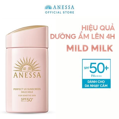 Kem Chống Nắng Anessa Dạng Sữa Dịu Nhẹ Cho Da Dễ Kích Ứng Perfect UV Sunscreen Mild Milk A SPF 50+/PA++++ 60ml