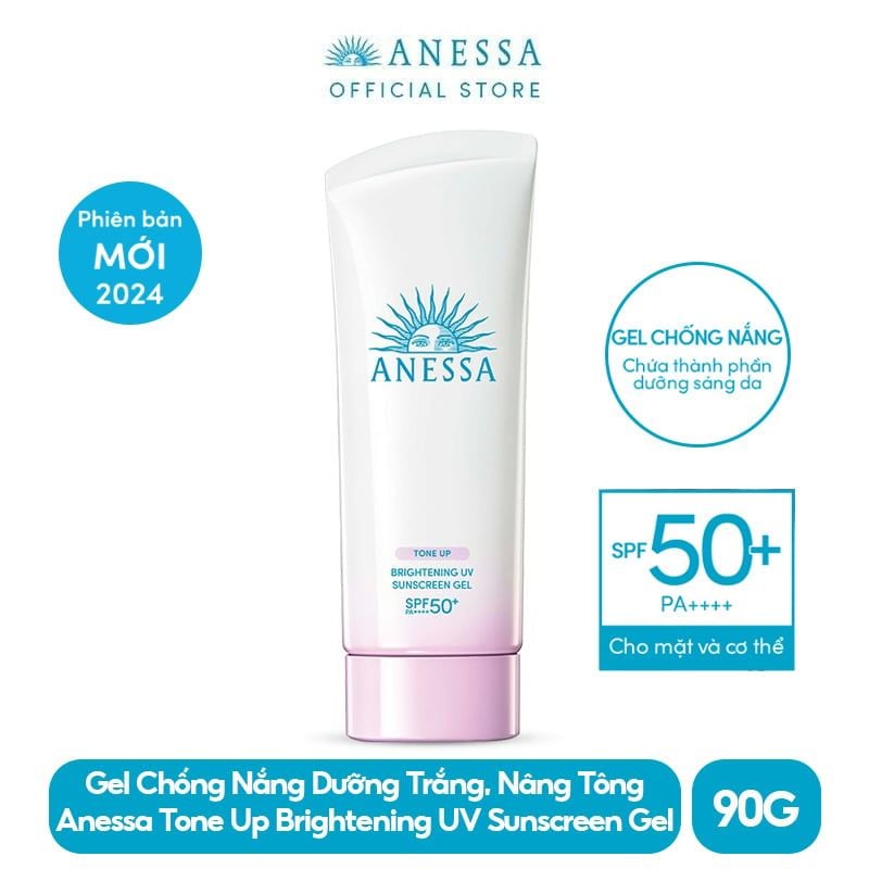 Gel Chống Nắng Anessa Dưỡng Trắng, Nâng Tông Tone Up Brightening UV Sunscreen Gel SPF50+/PA++++ 90g
