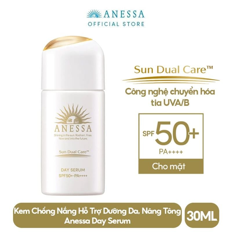 Kem Chống Nắng Anessa Hỗ Trợ Dưỡng Da, Nâng Tông Dạng Serum Day Serum SPF50+/PA++++ 30ml