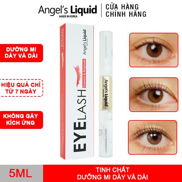 Tinh Chất Dưỡng Mi Dày Và Dài 2 Bước Angel's Liquid Eyelash Essence & Ampoule 5ml