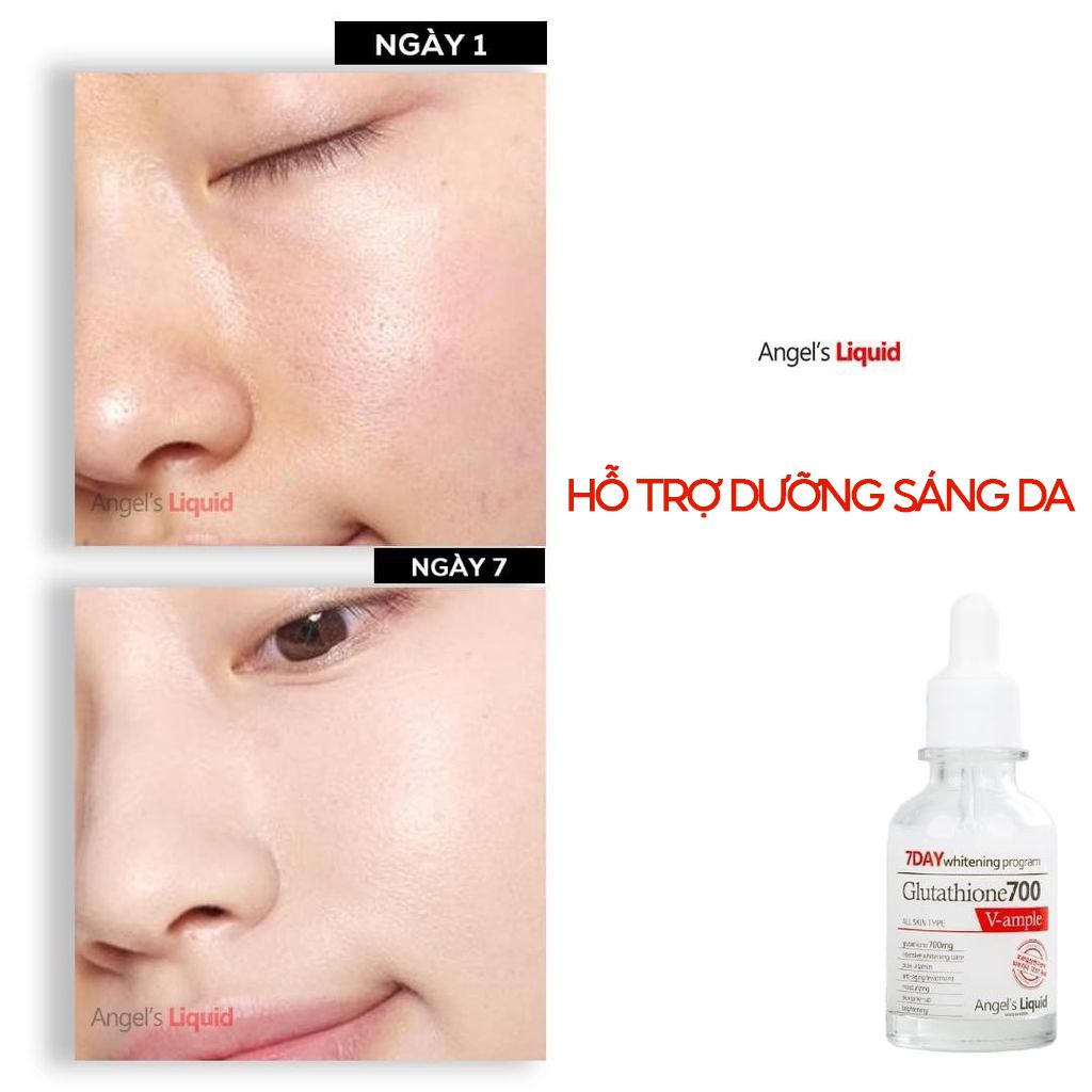 Serum Angel's Liquid Huyết Thanh Hỗ Trợ Dưỡng Trắng Da, Làm Mờ Thâm Nám Glutathione 700 V-Ampoule 30ml