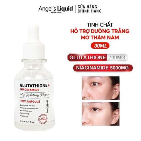 Serum Angel's Liquid Tinh Chất Hỗ Trợ Dưỡng Trắng Mờ Thâm Nám Angel's Liquid Glutathione + Niacinamide 700 V-Ampoule 30ml