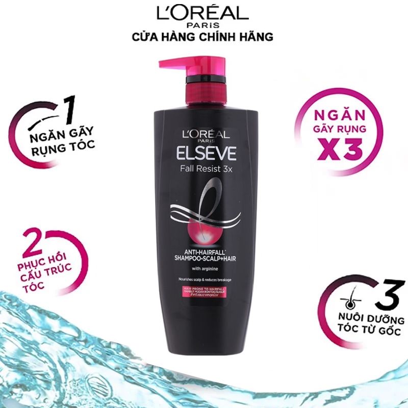 Dầu Gội Ngăn Gãy Rụng Tóc L'Oreal Elseve Fall Resist 3X Shampoo 620ml