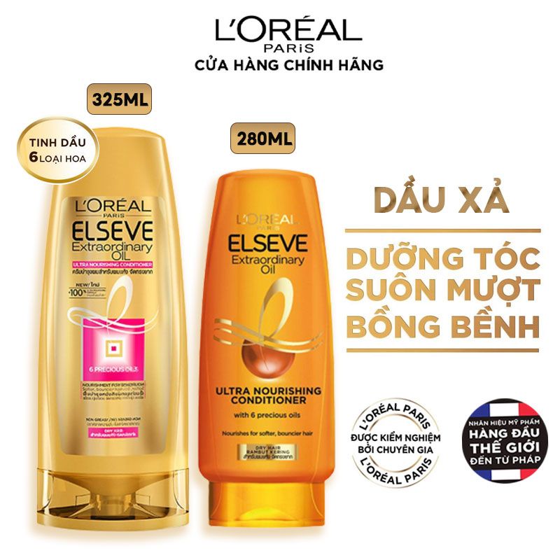 Dầu Xả Giúp Tóc Suôn Mượt Chiết Xuất Tinh Dầu Hoa L'oreal Elseve Extraordinary Oil Ultra Nourishing Conditioner 280ml