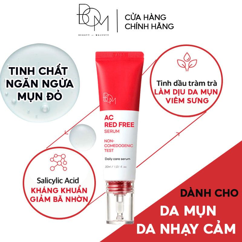 Serum B.O.M Tinh Chất Ngăn Ngừa Mụn Đỏ B.O.M AC Red Free Serum 30ml