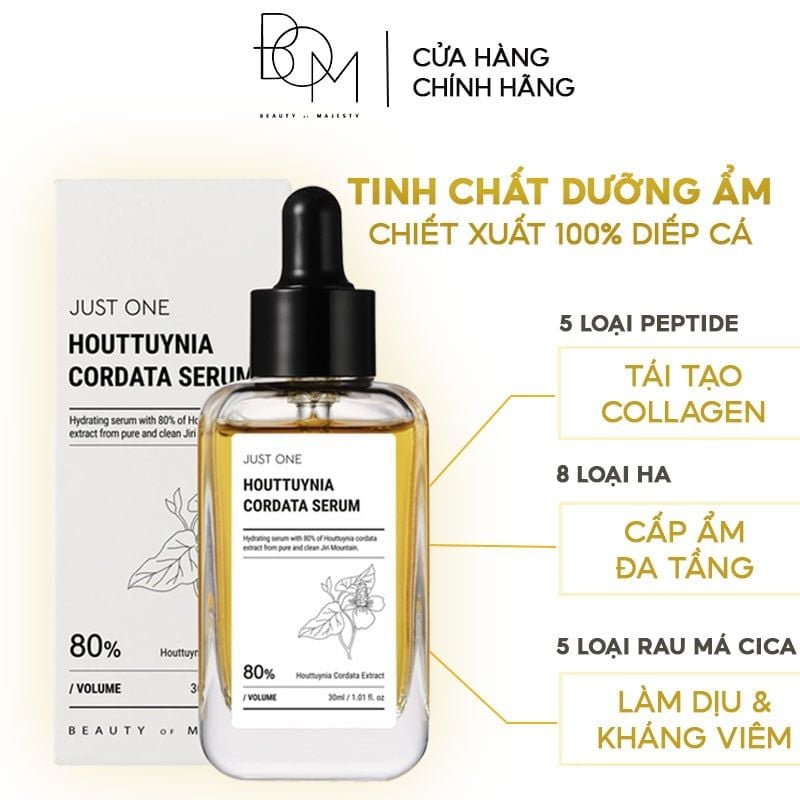 Serum B.O.M Dưỡng Da Cấp Ẩm Chiết Xuất Diếp Cá Just One Houttuynia Cordata Serum 30ml