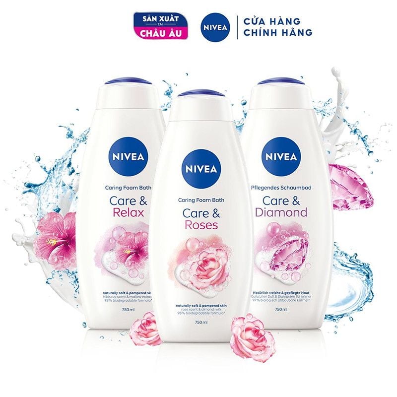 [750ml] Sữa Tắm Nivea Dưỡng Da Hương Hoa Care & Roses