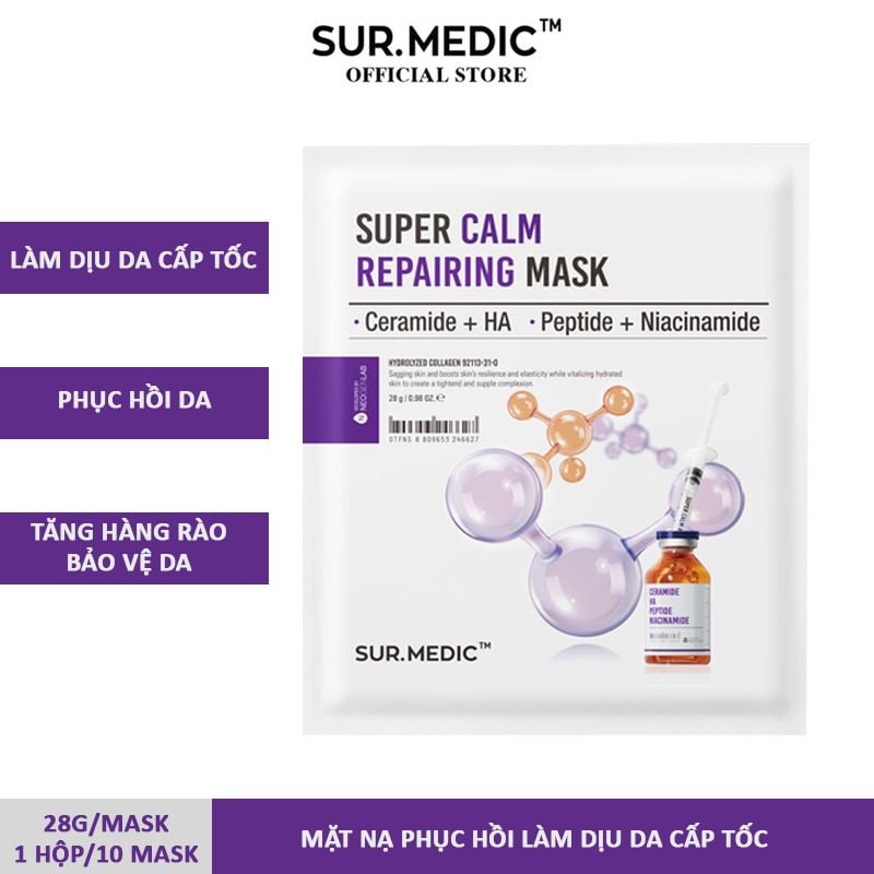 Mặt Nạ Phục Hồi, Làm Dịu Da Cấp Tốc Sur.Medic+ Super Calm Repairing Mask 28g