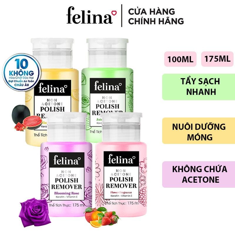 Nước Tẩy Sơn Móng Tay Cao Cấp Không Chứa Acetone Felina Polish Remover