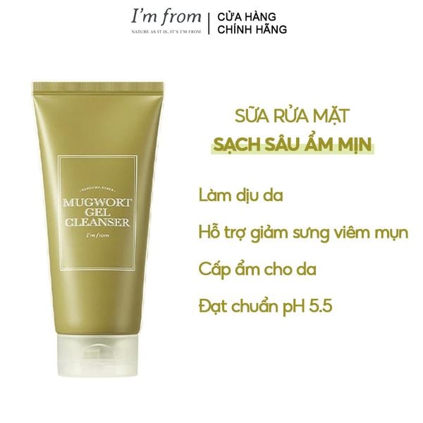  Sữa Rửa Mặt I'm From Sạch Sâu Dịu Nhẹ Chiết Xuất Ngải Cứu Mugwort Gel Cleanser 30ml 