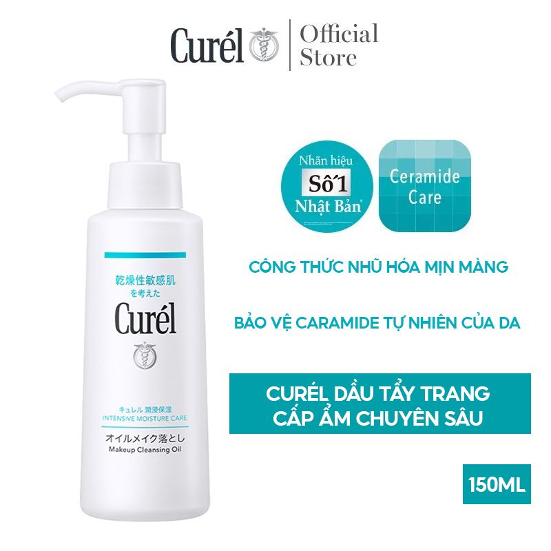 Dầu Tẩy Trang Cấp Ẩm Chuyên Sâu Curél Intensive Moisture Care Makeup Cleansing Oil 150ml