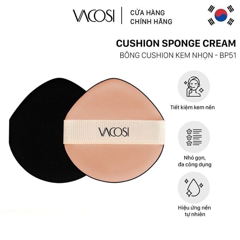 Bông Mút Tán Kem Nền, Cushion Đầu Nhọn Màu Kem - BP51