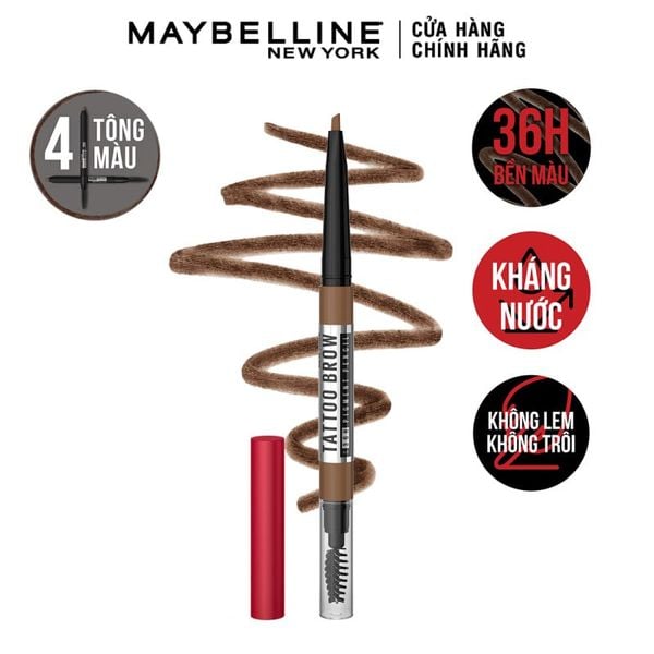  Chì Kẻ Mày Maybelline Lâu Trôi, Dễ Kẻ, Lên Màu Chuẩn Tattoo Brow Up To 36H Pigment Pencil 0.25g 