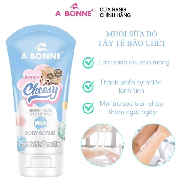 Muối Tắm Tẩy Tế Bào Chết Làm Sáng Da A Bonne Beauty Cheesy Healthy Glow Thousand Milk Body Scrub 150g