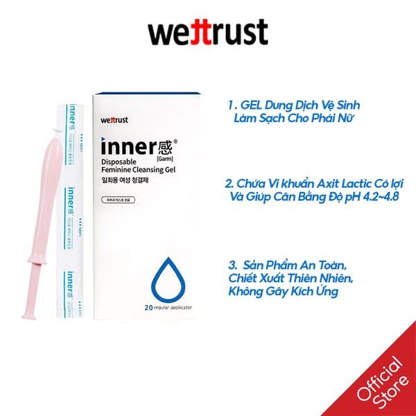 [Màu Xanh] Dung Dịch Dạng Gel Dịu Nhẹ Vệ Sinh Vùng Kín Wettrust Inner Disposable Feminine Cleansing Gel [che tên sản phẩm khi giao hàng]