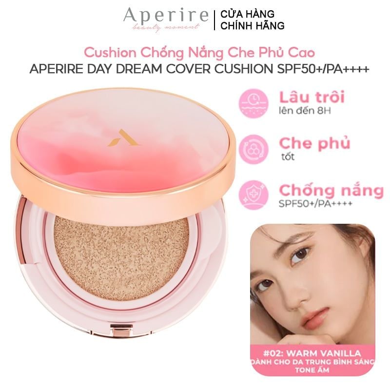 Cushion Chống Nắng Che Phủ Cao Aperire Day Dream Cover Cushion SPF50+/PA++++