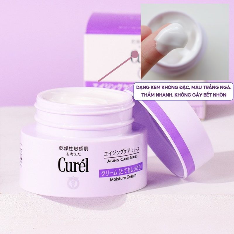 Kem Dưỡng Ẩm Chuyên Sâu, Làm Chậm Lão Hóa Curél Aging Care Series Moisture Facial Cream 40g