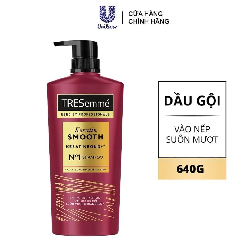 Dầu Gội Dưỡng Tóc Vào Nếp & Suôn Mượt TRESemmé Keratin Smooth Shampoo 640g
