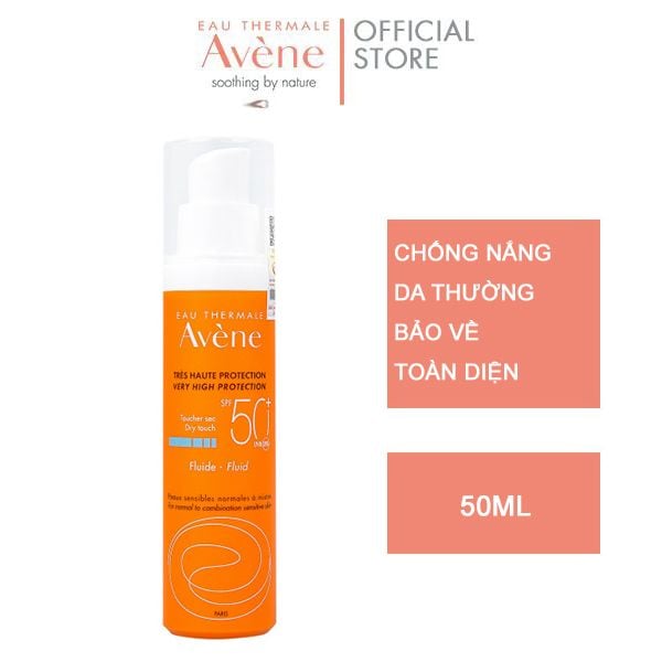 Kem Chống Nắng Avène Dành Cho Da Thường, Da Hỗn Hợp Very High Protection Fluid SPF50+ 50ml