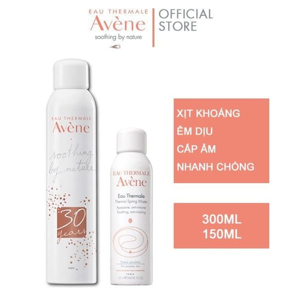[Set 2 Chai 300ml + 150ml] Xịt Khoáng Làm Dịu, Hỗ Trợ Giảm Kích Ứng Da Avène Thermal Spring Water Set