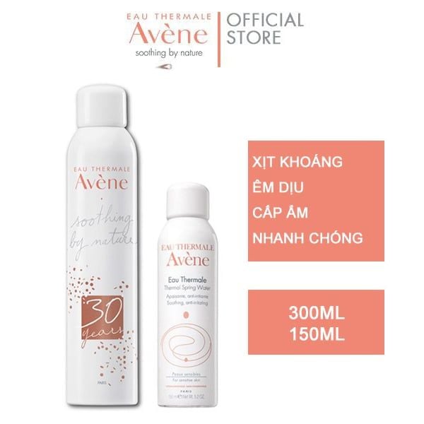 [Set 2 Chai 300ml + 150ml] Xịt Khoáng Làm Dịu, Giảm Kích Ứng Da Avène Thermal Spring Water Set