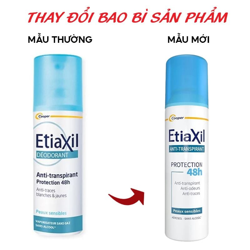 Xịt Khử Mùi Hằng Ngày Etiaxil Deodorant Anti-transpirant 48h Peaux Sensibles Vaporisateur 100ml