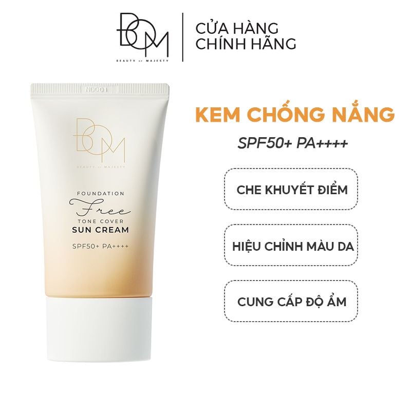 Kem Chống Nắng B.O.M Che Khuyết Điểm Foundation Free Tone Cover Sun Cream SPF50+ PA++++ 50g