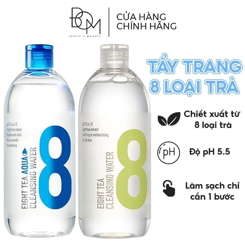 Nước Tẩy Trang B.O.M Chiết Xuất 8 Loại Trà Eight Tea Cleansing Water 500ml