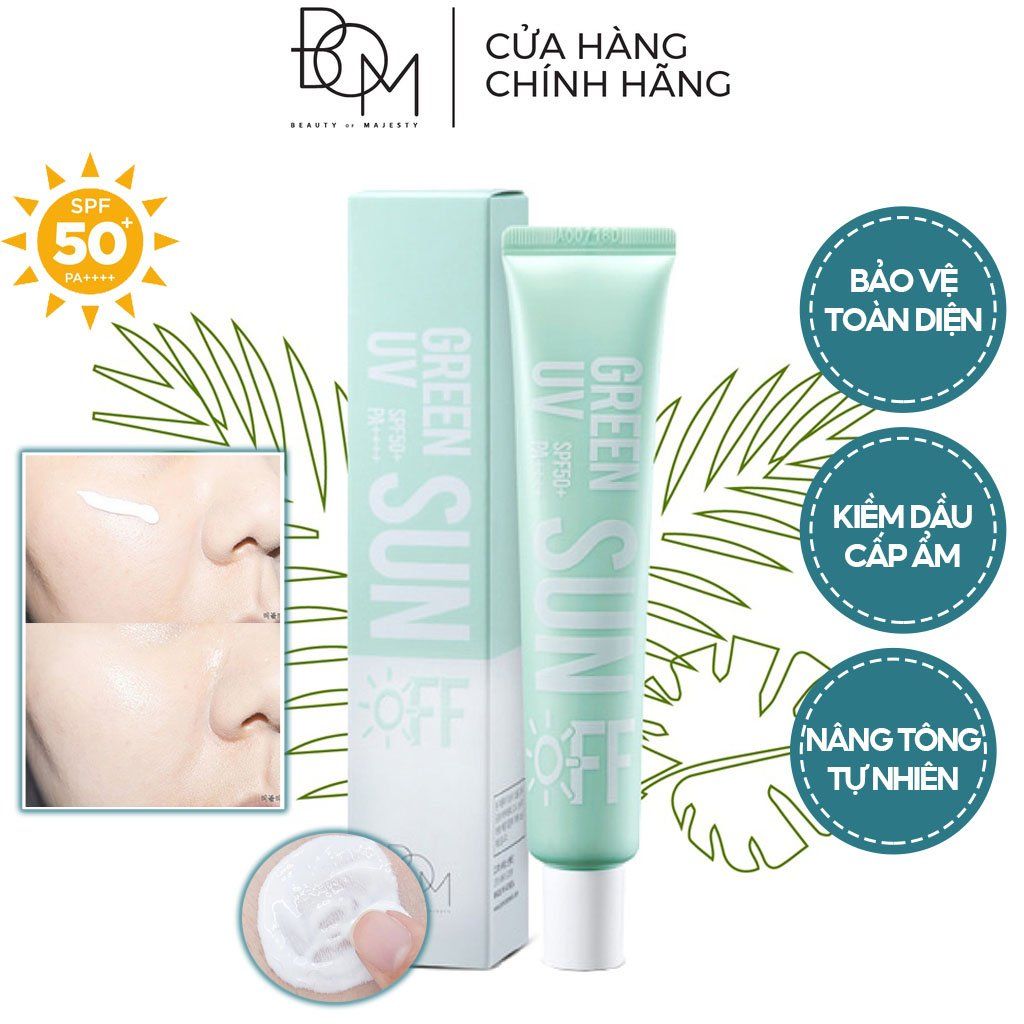 Kem Chống Nắng Dưỡng Ẩm Nhẹ Dịu Cho Mọi Loại Da B.O.M Green UV Sun Off SPF50+/PA++++ 50ml